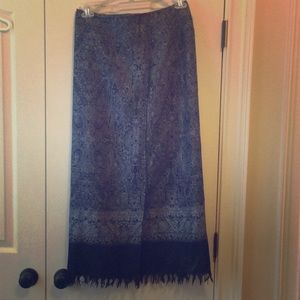 Wrap fringed skirt